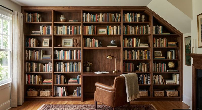Built In Bookcase Installation in Durham, NC